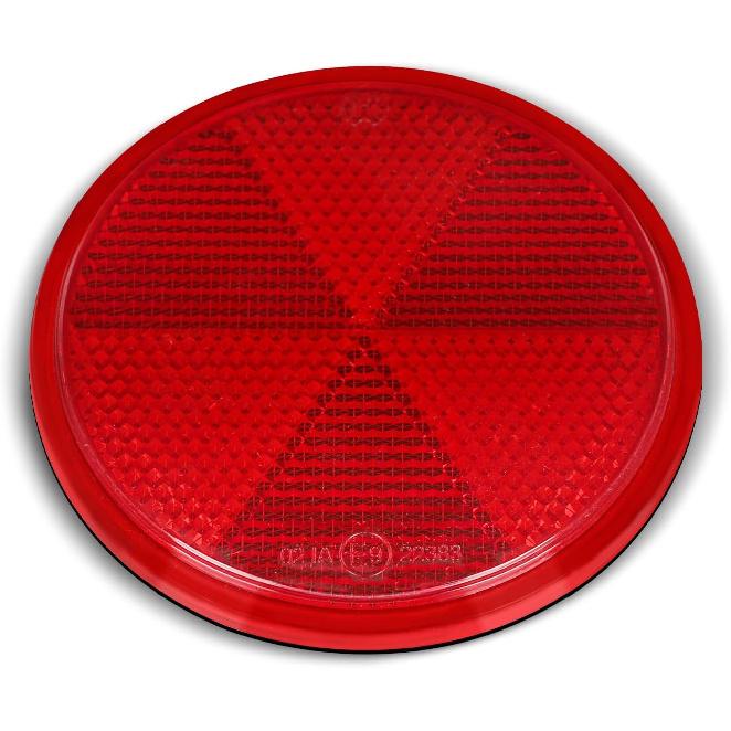 10 Pack Red Self Adhesive Round Reflectors, Road Safety Stick-On Rear Reflectors For Trailer Caravan Truck Lorry Or Agricultural Machines