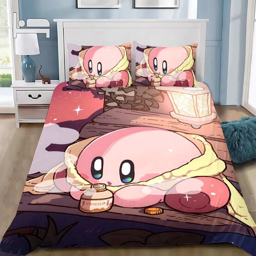 Duvet Cover Kirbys Star Allies 3D Exquisite Game Anime Digital Printing Bedding Set Comforter Bed Youth Home Decor Kids Boy Gift