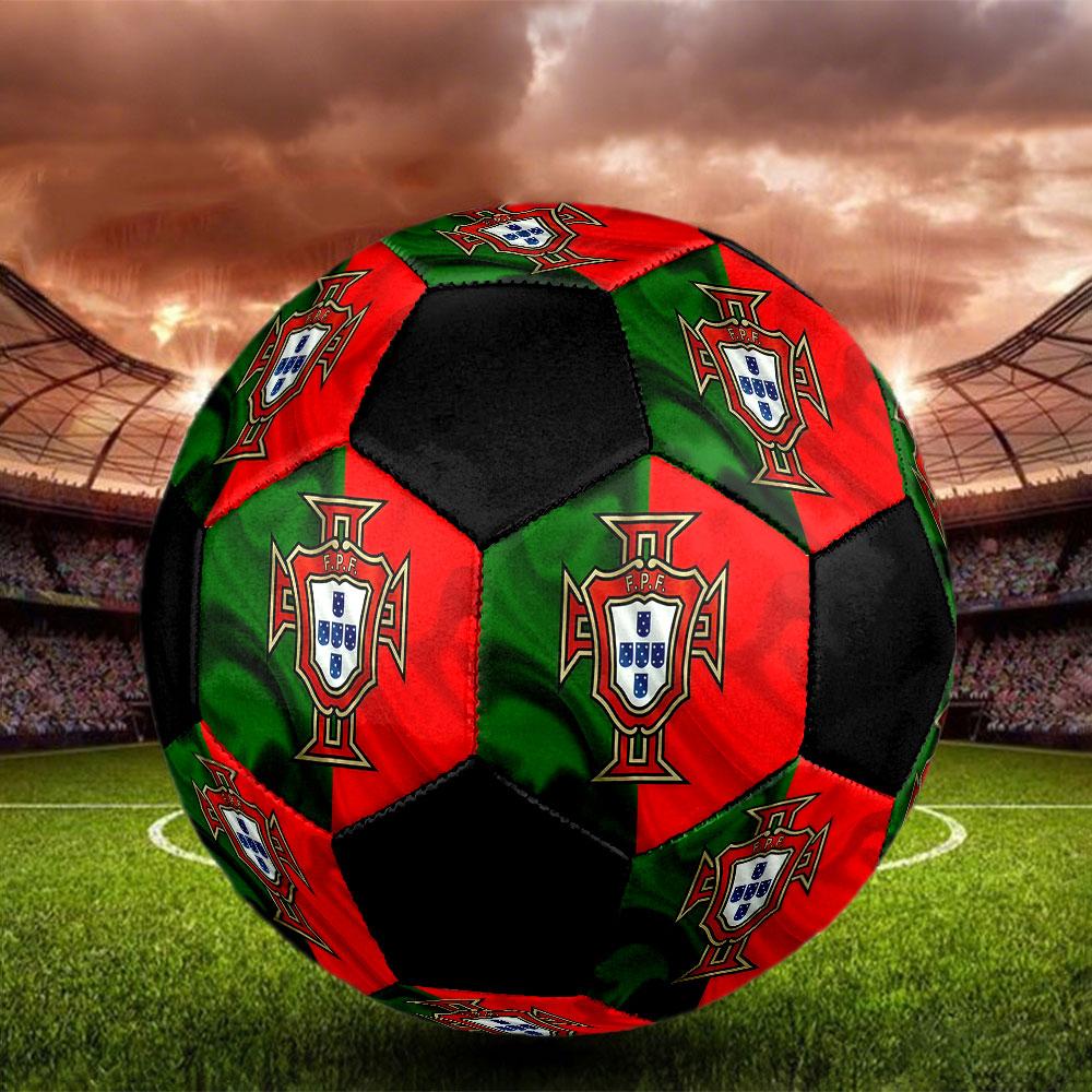 1 pz Pallone da Calcio Nazionale del Portogallo Taglia 5 Pallone da Calcetto Indoor alla Moda Colorato Gioco in Cortile - Ottimo Regalo per Appassionati di Sport HE51