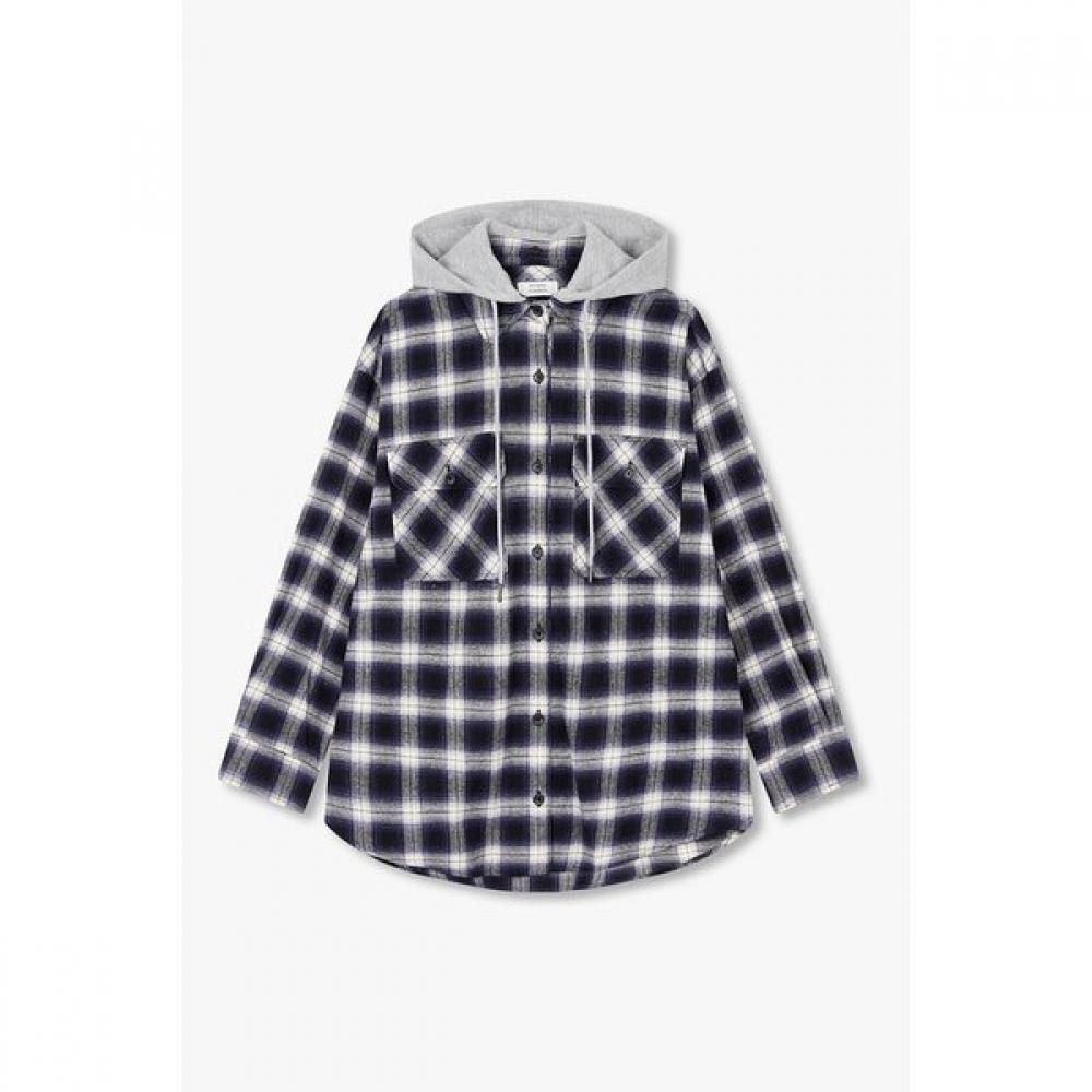 

Studio Tomboy Hooded Check Shirt 9175421981ar 71 (brown)/One size