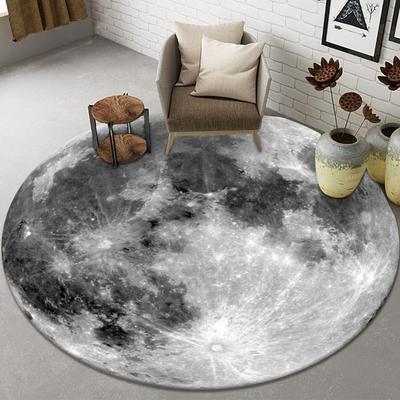 So Abstract Style Round Rug for Hanging Chair Coffee Table Non-Slip Circle Carpet Accent Mat for Living Room Bedside Floor Decor