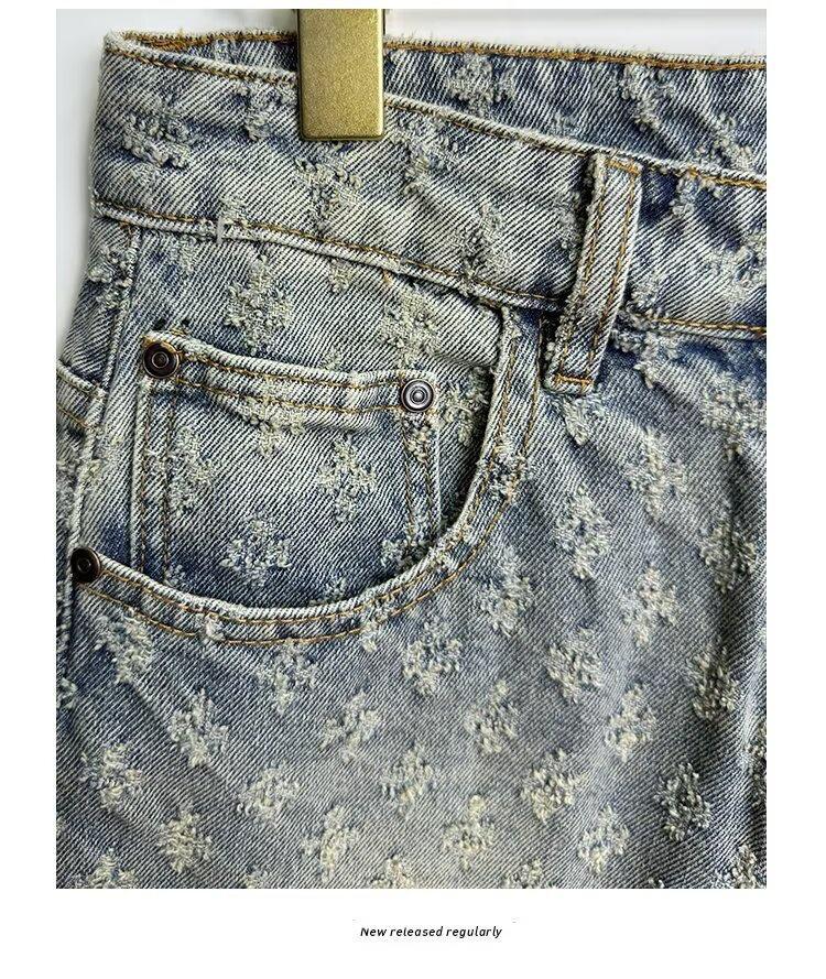 Men's Elastic Waist Denim Overalls: Loose-Fit Straight Summer Shorts