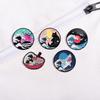 Vibrant Asian Style Scenic Metal Enamel Pin: Sea Wave Brooch or Scarf Clip Gift