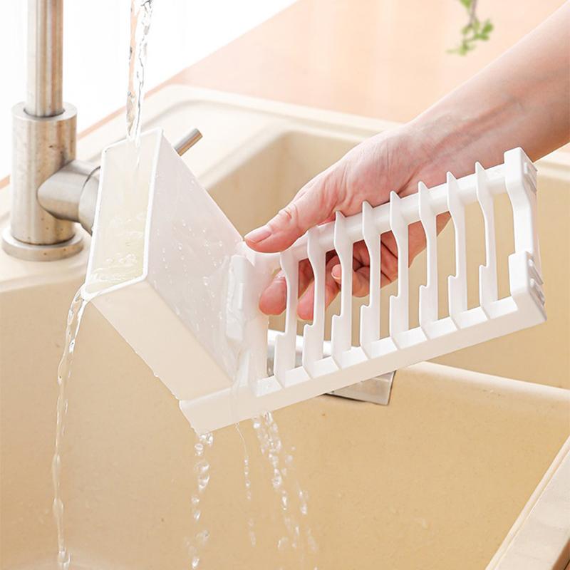 Kitchen Bowl And Chopstick Storage Rack Foldable Hanging Drain Bowl Rack Two In One Stove Top Drain Rack Dish Drying Rack Kitche