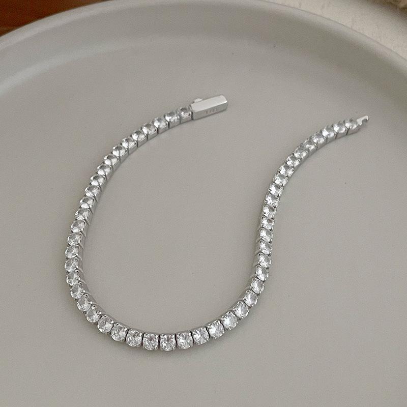 Bracelet Tennis de Luxe en Argent S925 Banyan Tree - Unisexe, Style Européen et Américain Haut de Gamme, Design Diamants Entiers