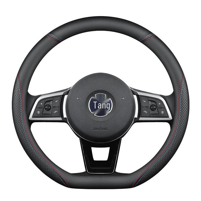 Fits BYD Models: Qin DM-i, Song Pro, Song MAX, Tang, F3e, Rui, E5, Yuan, S7, Han, S6 - Genuine Leather Steering Wheel Cover