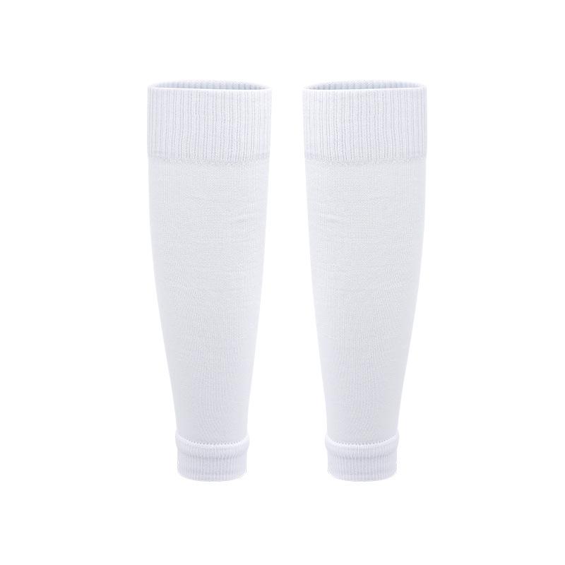 

Kids Non-slip Footless Soccer Socks and Calf Sleeves with Shin Guard Support M белый