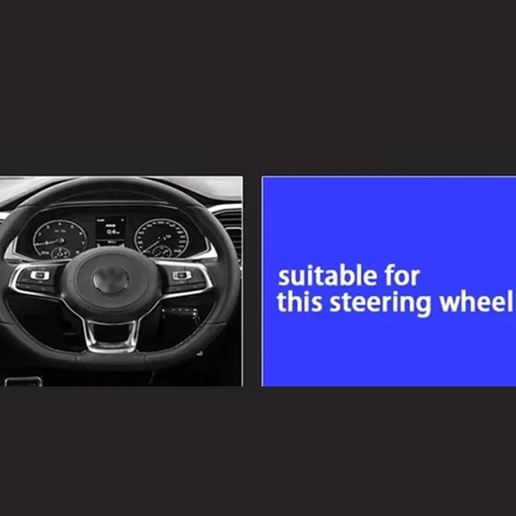 2026 Hot For Volkswagen VW Volkswagen Gloss black steering wheel emblem cover for Golf 7 Rline logo black for steering wheel