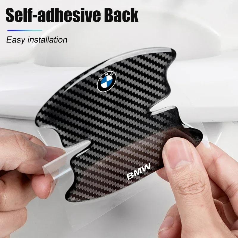 BXJ1 2026 Car Sticker Carbon Fiber Car Door Bowl Handle Protect Stickers For BMW 1 2 3 4 5 6 7 Series X1 X3 X4 X5 X6 X2 X7 F10 F15 F1