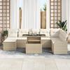 VidaXL Ensemble de Canapé de Jardin 9 Pièces avec Coussins Beige en Rotin Poly 3348517