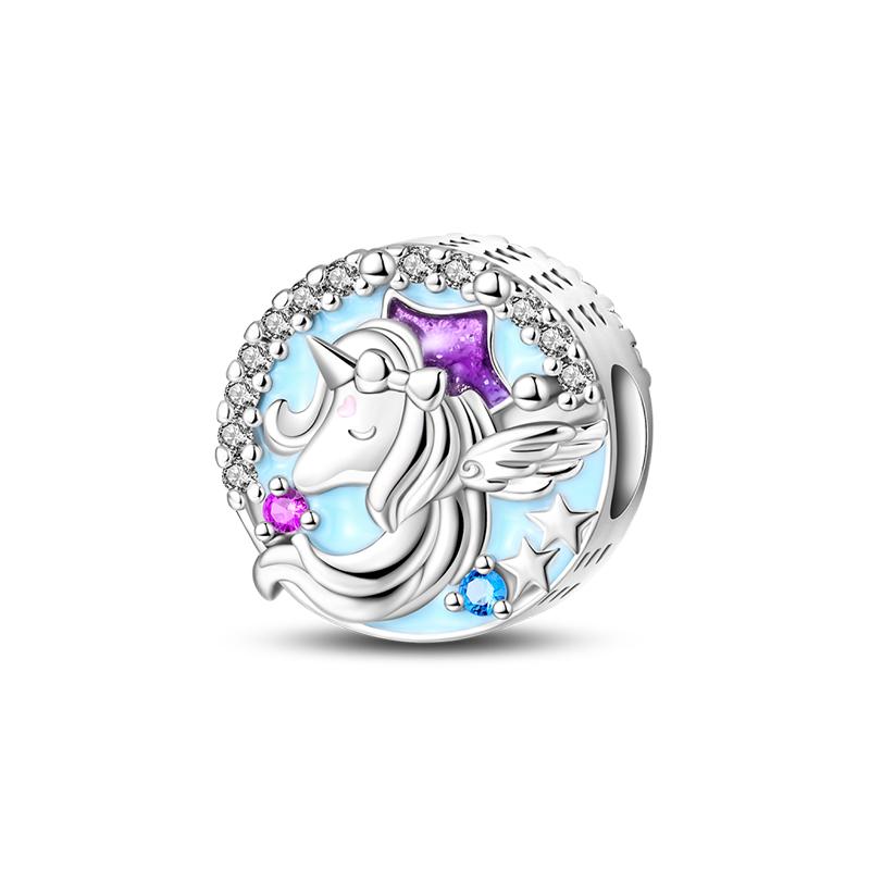 Copper Metal Bear Rabbit Koala Rainbow Horse Flamingo Princess Charm Bead Components Bead Components Compatible With Pan Authentic Original Bracelets