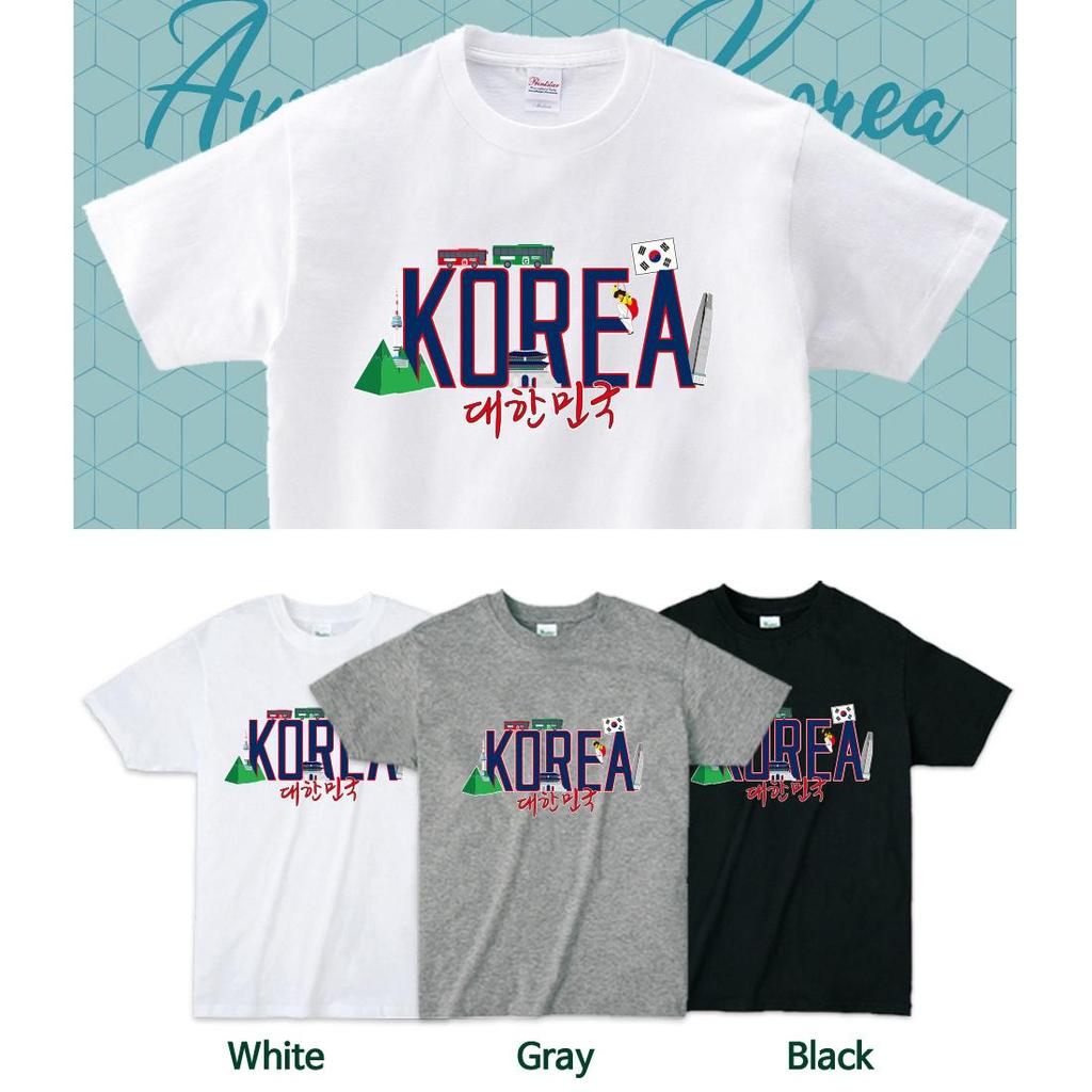 Mens T Shirts Korea Tourism Memorial Landmark Korea Lettering Printed Short Sleeve T Shirts Korea Fashion