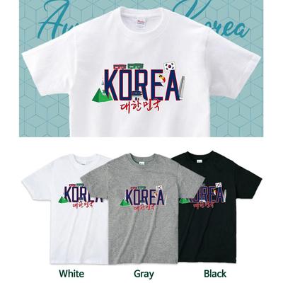 T-Shirts Damen Korea Tourismus Gedenkstätte Korea Schriftzug aufgedruckt Kurzarm T-Shirts Korea Mode
