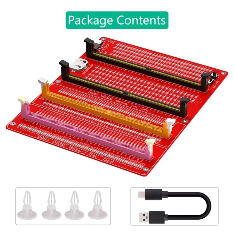 DDR3/4/5 RDIMM/UDIMM Memory Tester with LED USB C Power Supply