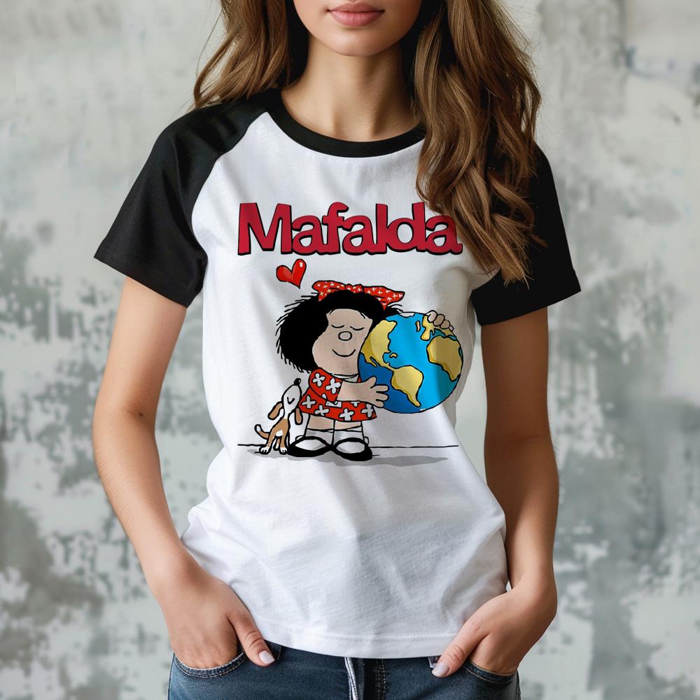 Women's loose round neck T-shirt short sleeved, street fashion versatile top
