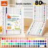 Non-Bleeding True Color Watercolor Marker Pens for Kindergarten Art - Safe & Stackable Acrylic Brushes