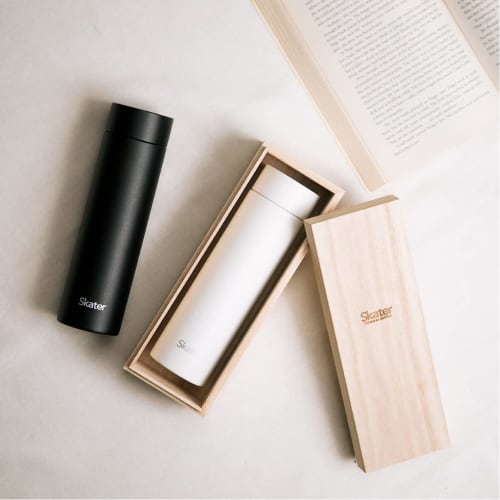 Skater Ultra Light Titanium Mug Bottle 500ml Basic Wooden Box TMB5-A
