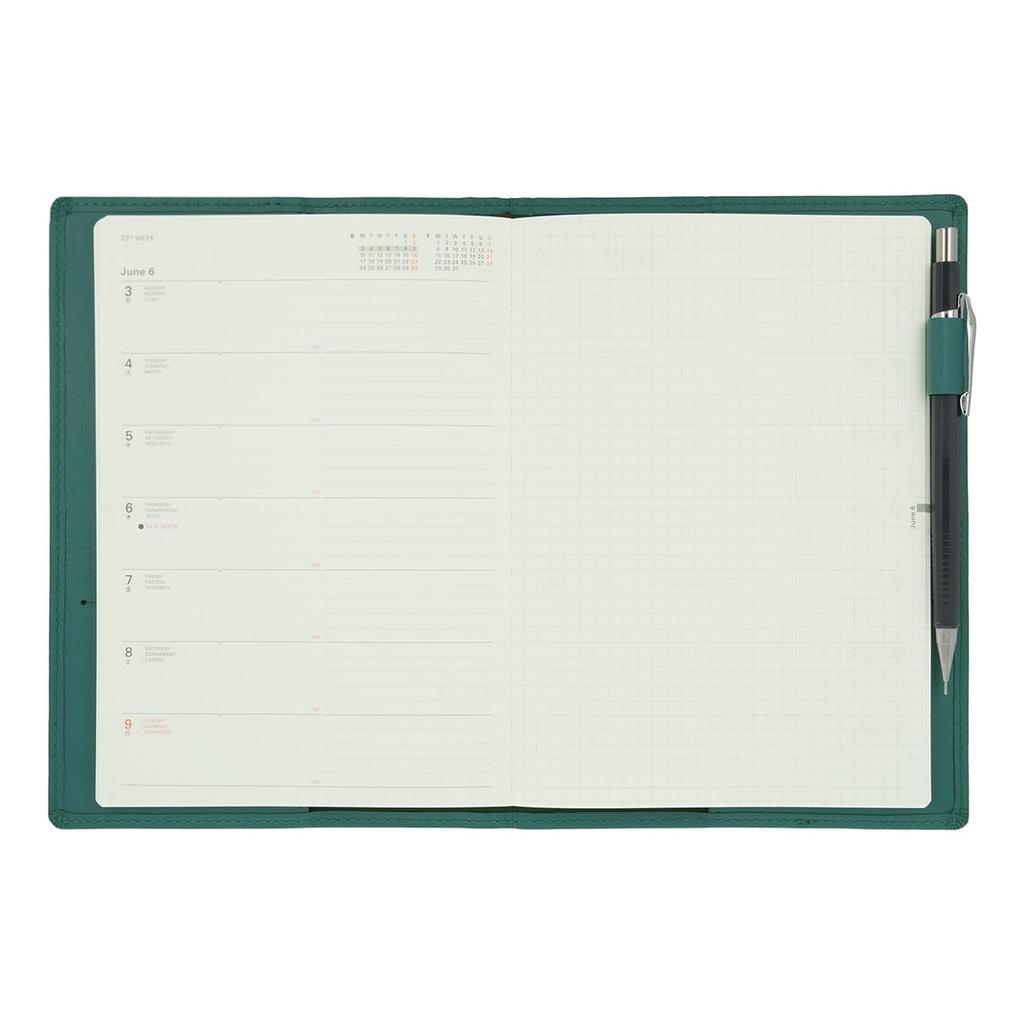 Delfonics Leather Diary Cover, B6 (Dark Green)