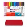 DONG-A Whiteboard Markers 12 Colors + Whiteboard Eraser | Korean Stationery Set