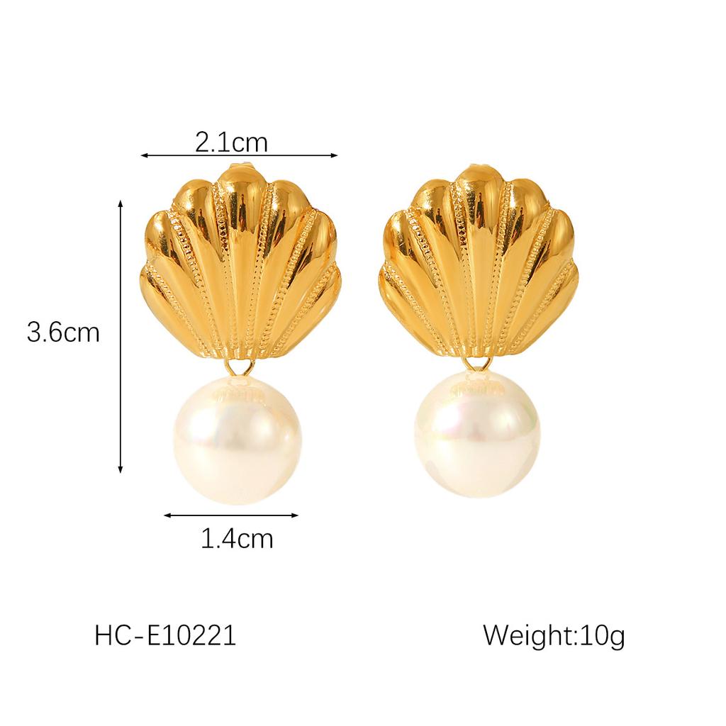 French Luxury Pearl Earrings Titanium Steel Ear Studs Minimalist High-End Fashion Earrings for Women