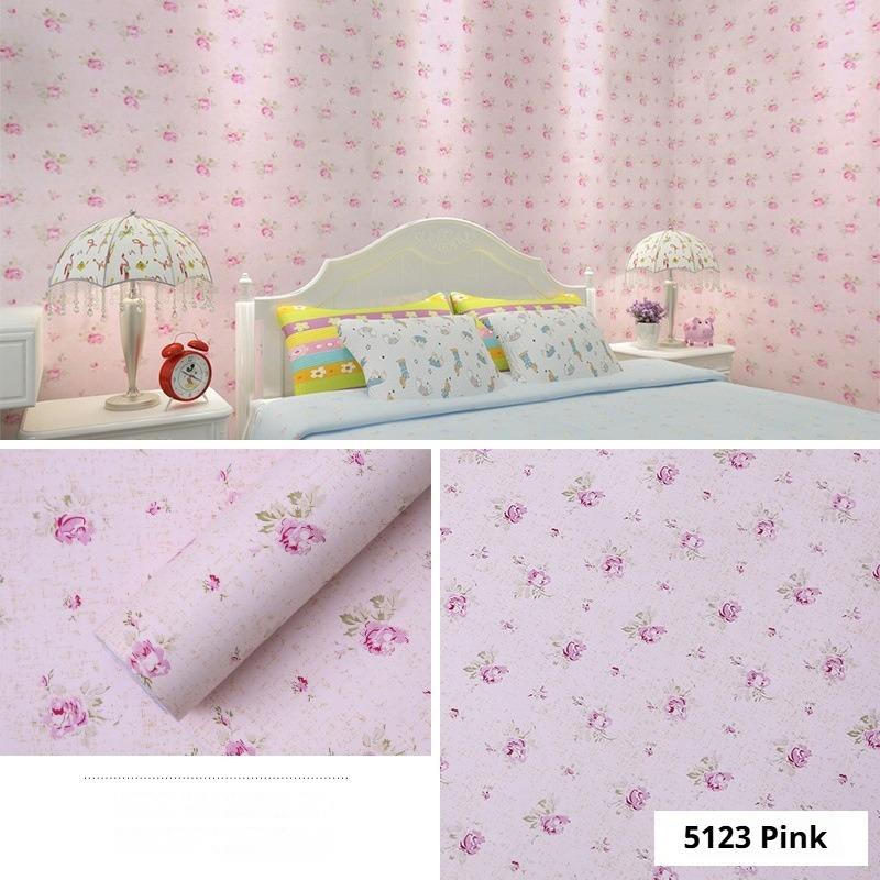 Selvklebende Tapet Pastoralt Blomstermønster Selvklebende Tapet Soverom Stue Møbler Renovering Vanntett og Fuktsikker 10 Meter