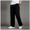 Letní tenké pánské ležérní kalhoty plus velikost pro tlusté volné kalhoty pro muže středního věku velká velikost čistá bavlna rovné elastický pas