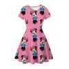 New Mickey Minnie Christmas 2D Printed Short Sleeve Dress Fashion Girls Princess Dress