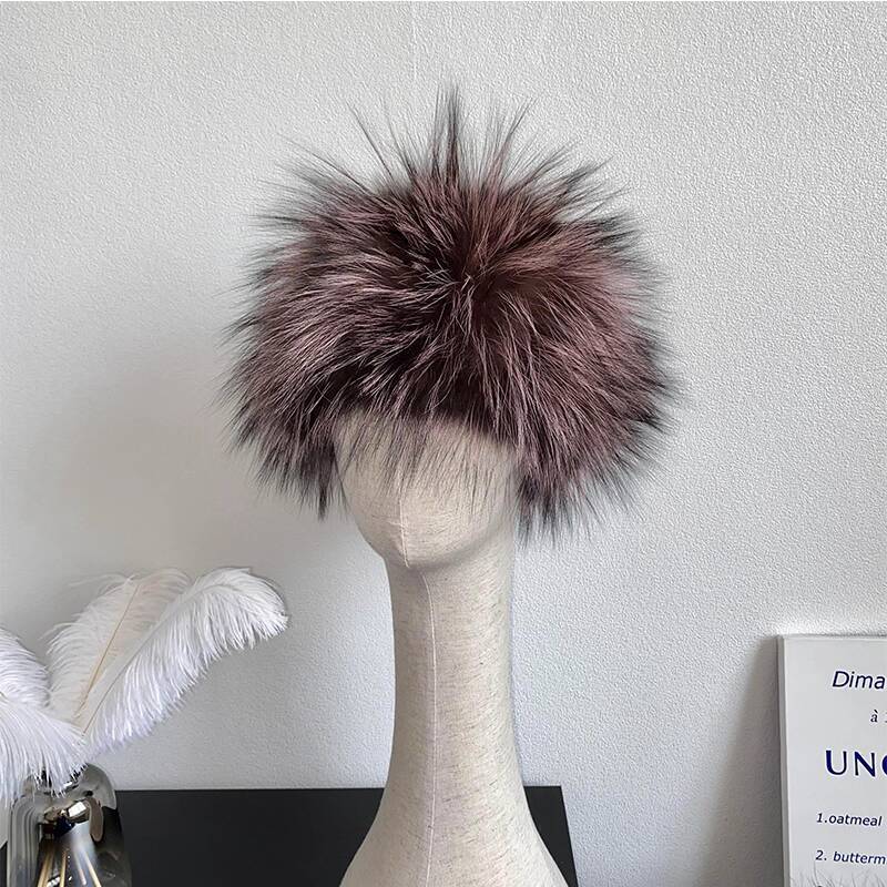 Echter Fuchsfellschal Handgestrickter Pelz-Nackenschal Winter Elastisches Stirnband Pelzschal Plüsch Warm Dicke Nackenwärmer