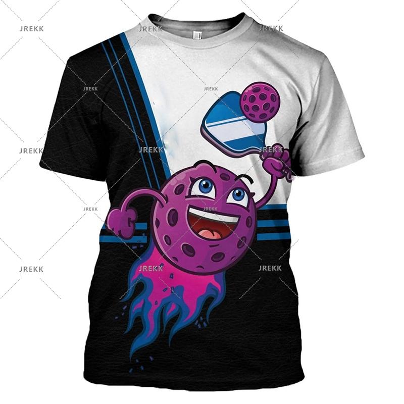 Pickleball Sport Funny T-shirt For Men Women Trend 3d Print Short Sleeve Oversized