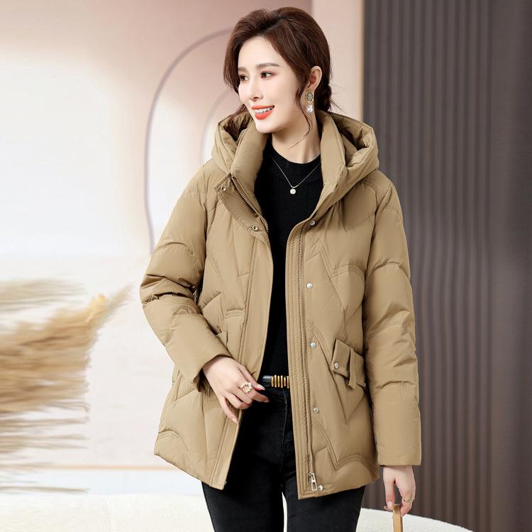 Mom Winter Cotton-padded Jacket Short Foreign Fashion Coat New Cotton-padded Jacket Middle-aged and Elderly Women Winter Down Cotton-padded Jacket