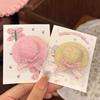 Handmade Straw Hat Hair Clip Butterfly Side Hair Clip Fashion Mini Straw Hat Barrettes  Party