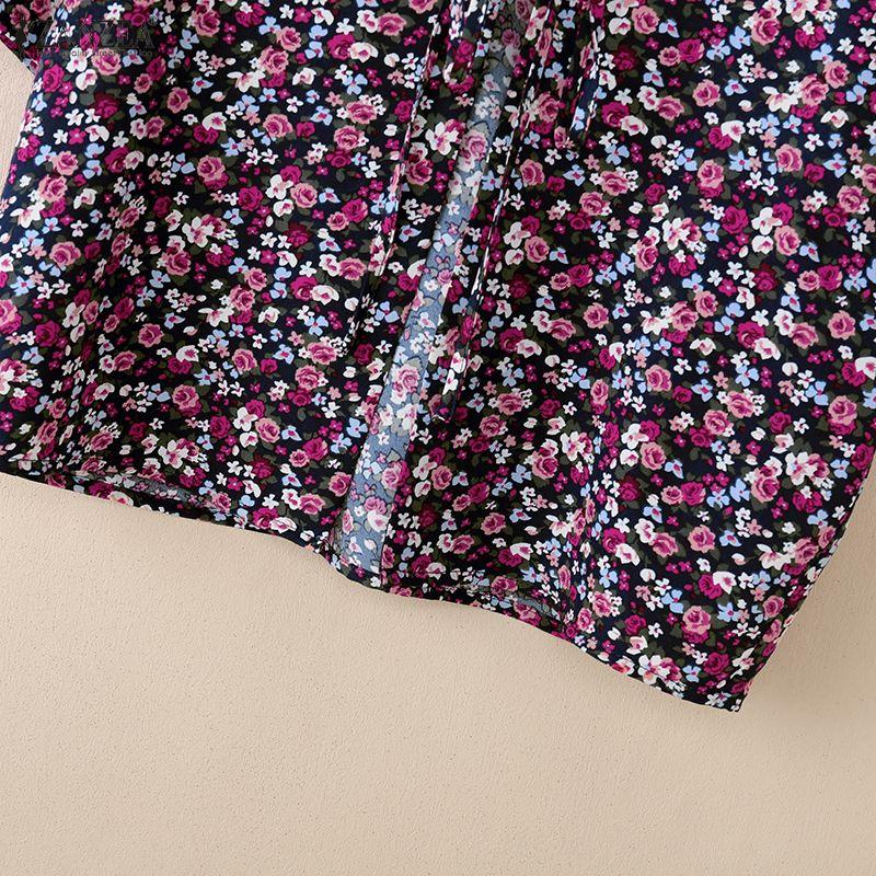 ZANZEA Cardigan/Blusa Casual da Donna Estiva con Scollo a V, Stampa Floreale, Maniche Corte