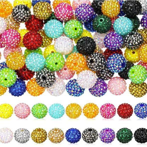 10MM-22MM Eco-Friendly Painted Resin Drill Ball Beads Mixed Color AB Color DIY Chunky Beads Garment Accessories 10mm/100pcs