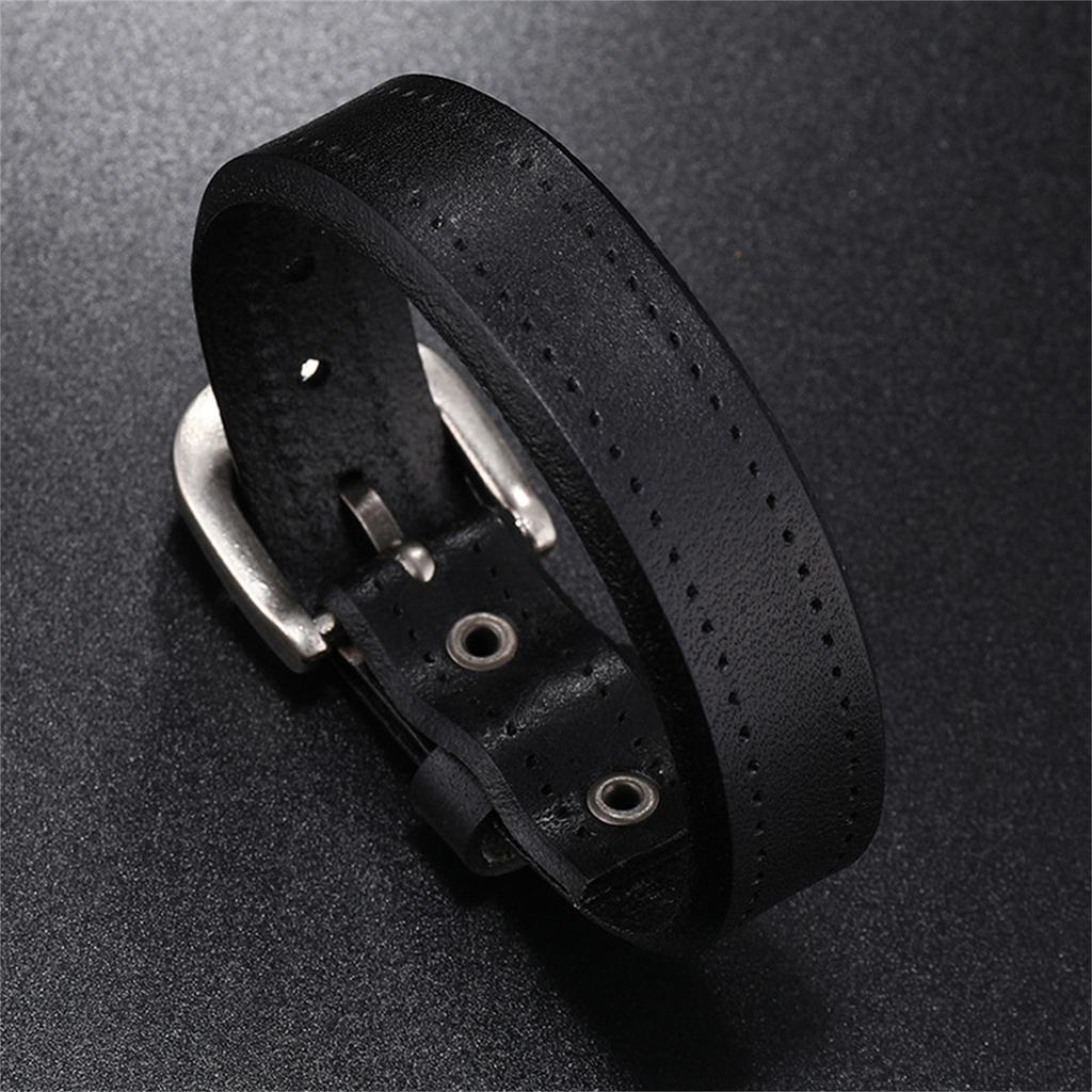 Handmade Leather Bracelet Bead Bracelet Leather Strap Wrist Jewelry Stylish Jewelry Leather Texture Present for Woman