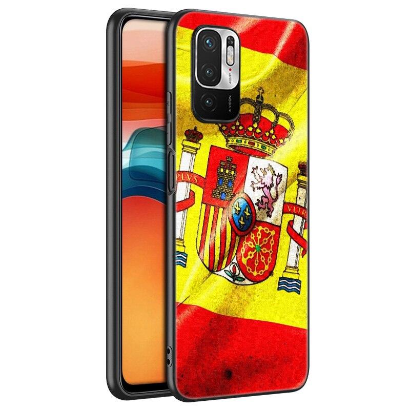 Hiszpania herb flaga silikonowy futerał na telefon dla Xiaomi Redmi Note 11 10 9 8 Pro 11T 10T 10S 9S 8T 9 9A 9C 9T czarna okładka Coque