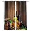Wine Glass Wine Fruit Grapes Window Curtains Bedroom Kitchen Drapes Panel Curtains for Living Room Christmas Home Decor