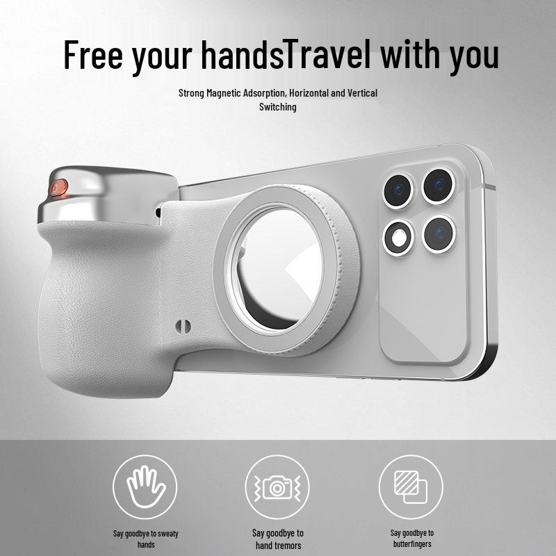 Mobile Phone Assistant: Portable Bluetooth Selfie Handle with Magnetic Fill Light