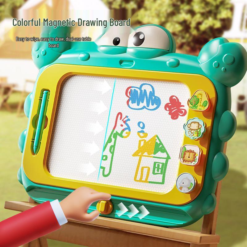 Magnetic Doodle Board with Geometric Stamps - Erasable Drawing Toy for Toddlers and Infants