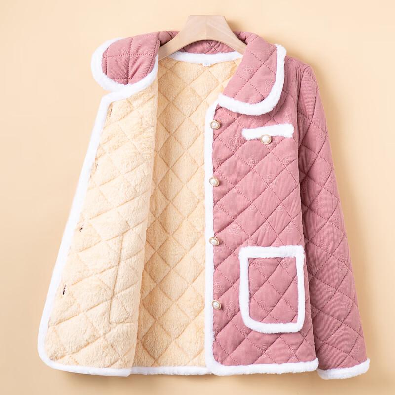 Middle-Aged & Elderly Women's Plush Lined Quilted Jacket