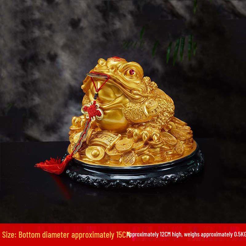 Счастливая трехлапая золотая жаба - талисман богатства - Идеальное украшение для офиса или подарок