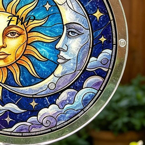 Kratzfeste Acryl-Dekorationspuzzle-Sonnfänger Buntglas-Effekt Fensterhänge-Ornament DIY Bunter Lichtreflektor Kunst-Sonnenfänger