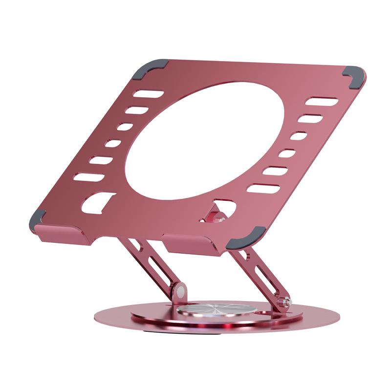 

360° Rotating Adjustable Laptop & Tablet Stand with Portable Storage рожевий