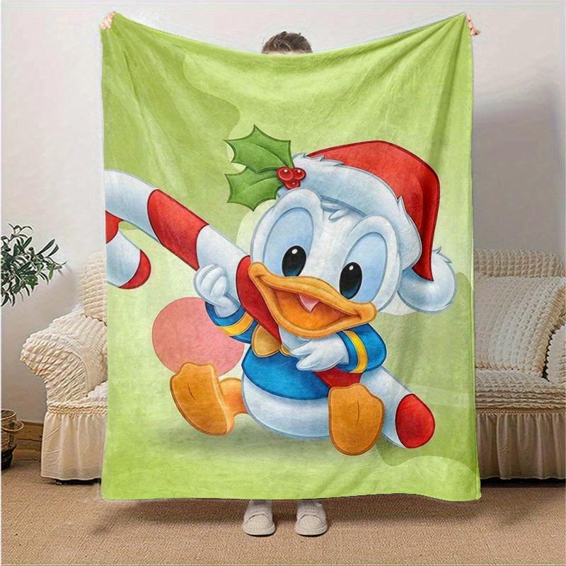 1pc, Christmas Donald Duck Holiday Home Decorative Blanket Festive Gift for Family, Couch Cover, Outdoor Throw, Travel
