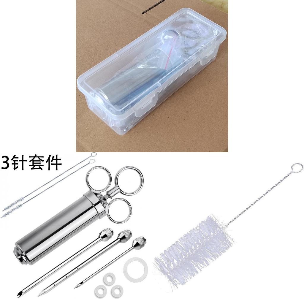 Stainless Steel Marinade Injector With Three Needles For Barbecue And Meat Flavoring