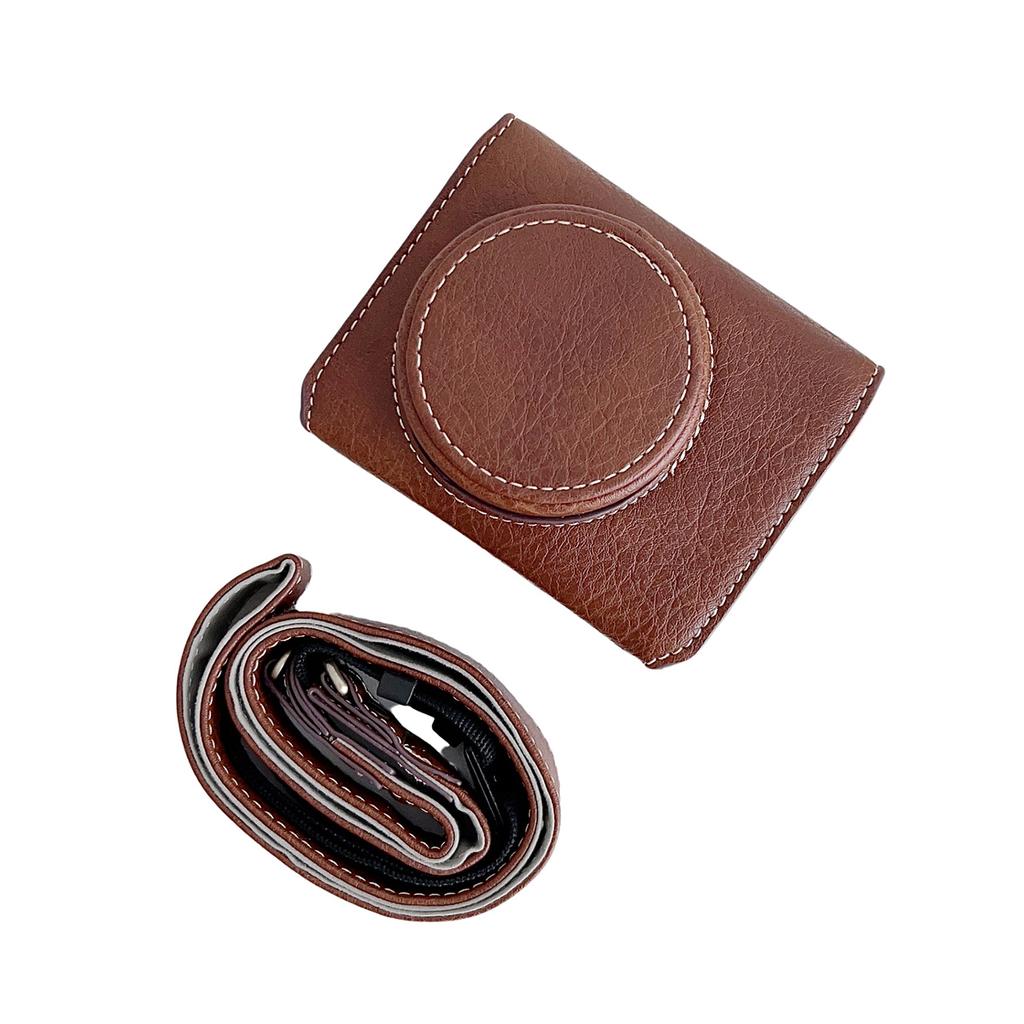Digital Camera Protective Case PU Leather Camera Storage Bag with Removable Shoulder Strap Compatible with  ZV1 F  ZV1M2