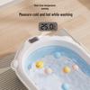 Temperature-Sensitive Folding Baby Bath Tub with Mat, PP + TPE Materials