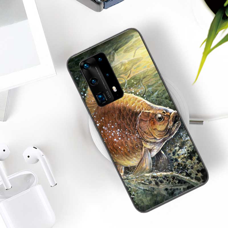 Carp Fishing Fish Soft Clear Phone Case For Huawei P30 Lite P10 P20 P40 P50 Pro Mate 40 Pro 30 20 10 Lite Cover Silicone