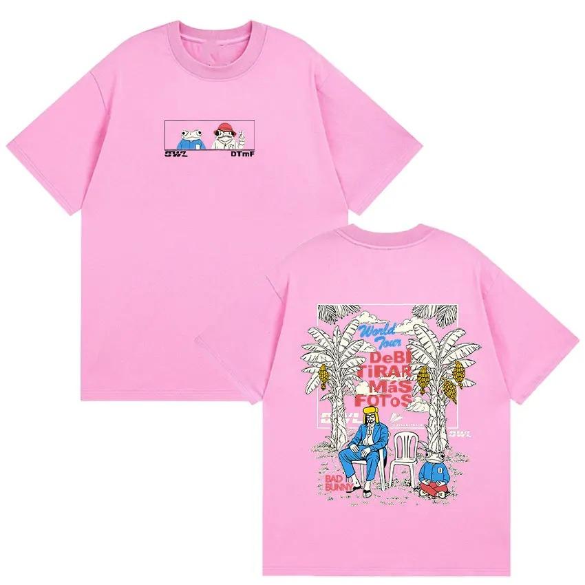 Unisex Vintage Oversized Cotton TShirts Rapper Bad Bunny Debi Tirar Mas Fotos World Tour 2026 Fans Gift T Shirt Streetwear Y2K