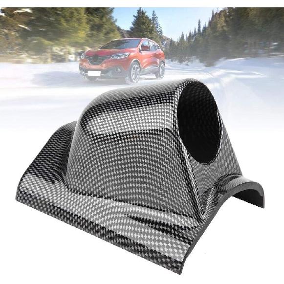 Aramox Universal Carbon Fiber Gauge Holder Bracket, Racing Meter Pod for Single Hole Installation