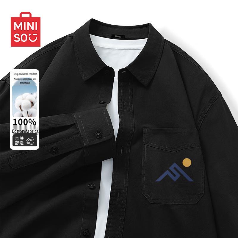 MINISO Men s Pure Cotton Loose Casual Overshirt M